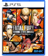Cover van het spel 'Fatal Fury: City of the Wolves Special Edition' voor PS5 met negen stripfiguren.
