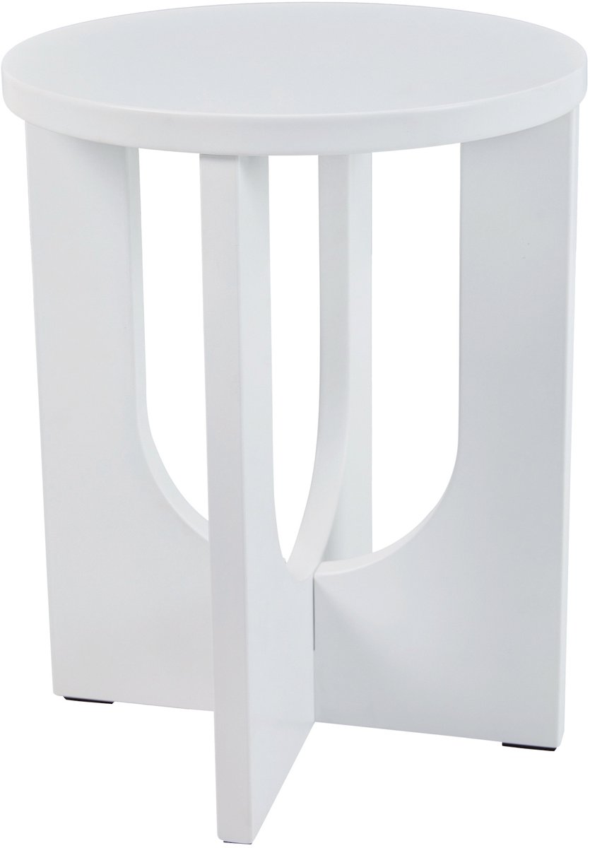 Bijzettafel Kysdajore rond 50x40 cm wit [en.casa]