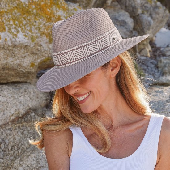Fedora Carla House Of Ord - Chapeau Soleil Femme UV50+ Taille Réglable 58cm En Fibres Naturelles