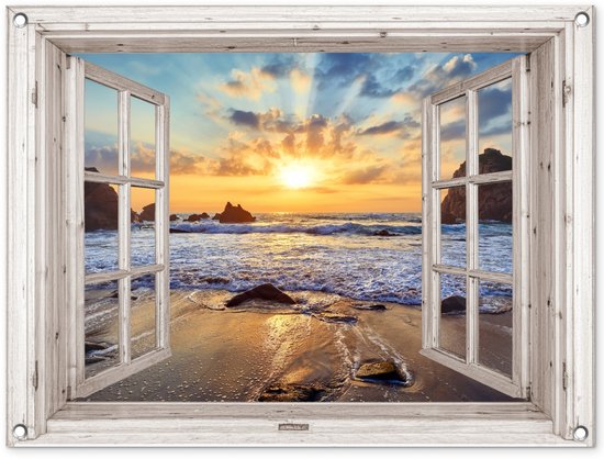 tuinposter doorkijk bankje mus bezoek onze showroom
