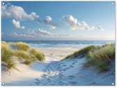 Affiche de jardin 120x90 cm - Décoration de jardin Dunes - Été - Soleil - Paysage - Mer - Affiche pour le jardin - Décoration extérieure - Tableau de jardin clôture - Décoration murale sur toile de jardin - Décoration murale sur toile de balcon