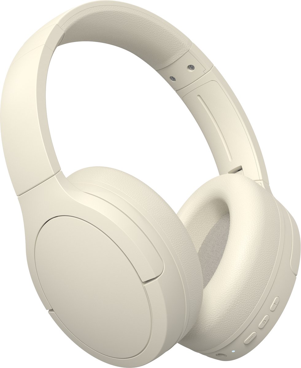 Volkano - Over Ear Koptelefoon Draadloos - Draadloze Headset met Microfoon - Bluetooth 5.3 - 60 Uur Batterij - Inklapbaar - ENC Kristalheldere Gesprekken - Bluetooth Headset – Wit