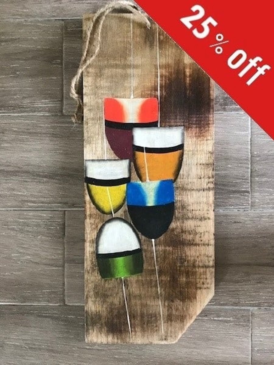 !! SALE !! Sloophout met Dobbers multi colour 20x50cm