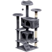 Avalo Krabpaal Voor Katten Met 7 Niveaus - 137x50x50 CM - Donkergrijs - Krabpaal Voor Grote Katten