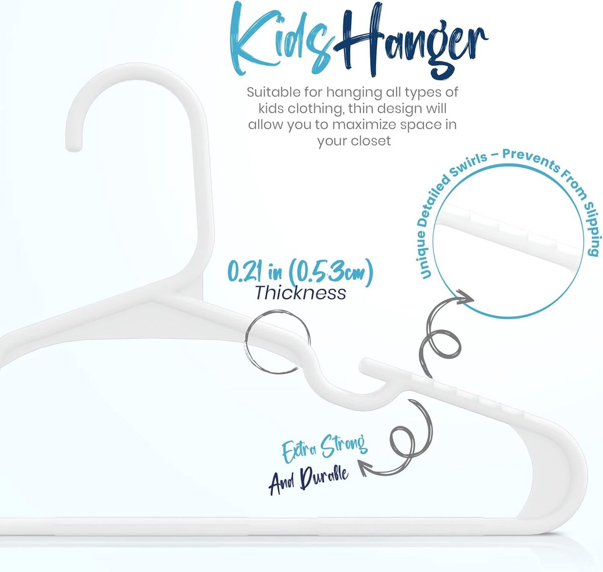 Candala Kids Fluwelen Kleerhangers (Set van 40) (Wit, Pak van 40)