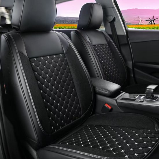 Stoelhoezen Volkswagen Caddy Cargo kunst leer zwart - Mijn Bus is Top