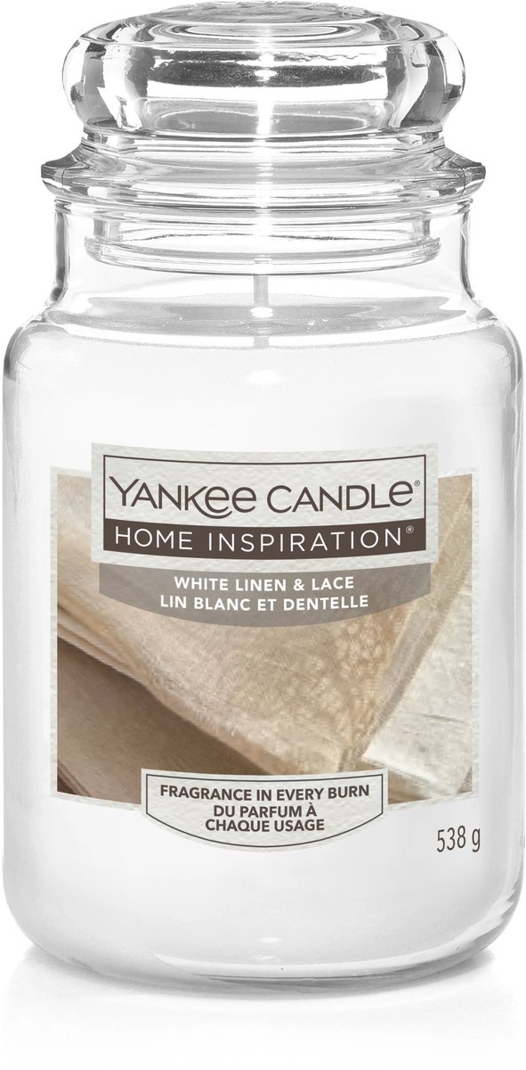 Yankee Candle Home Inspiration White Linen & Lace Large Jar Wit