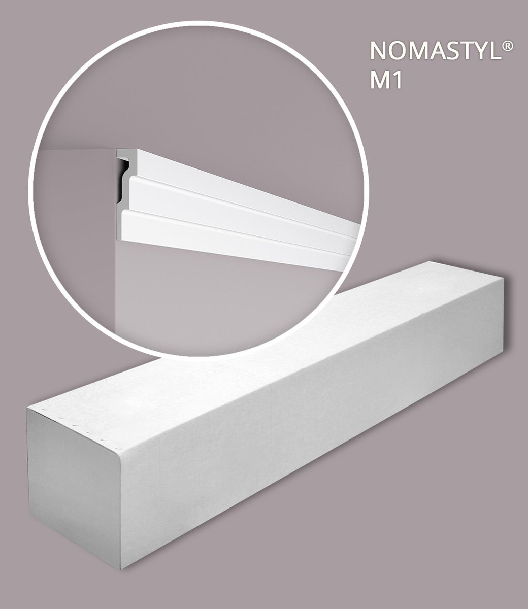 NMC M1-box-10 NOMASTYL Noel Marquet 1 doos 10 stukken Kroonlijst modern design wit | 20 m