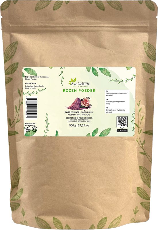 Pure Rozen Poeder 100g – 100% Natuurlijk Rozenblad Poeder – Gezichtsmasker & Huidverzorging – Premium Kwaliteit