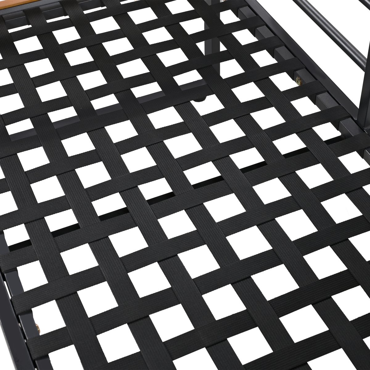 5-6 persoons Tuinset met verzinkt ijzeren frame, modern buitenbankje met houten armleuningen – foto 8