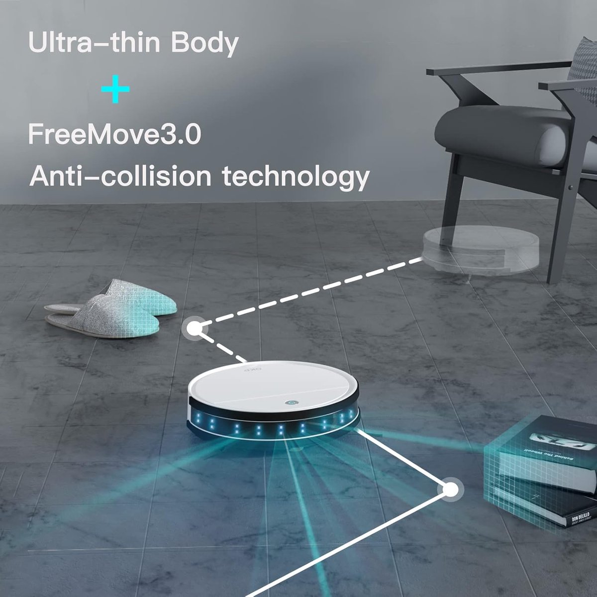Afbeelding 2 van OKP K5 Robotstofzuiger, WiFi/App