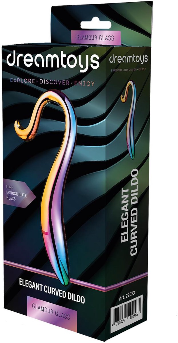 Goedkoopste Dream Toys Dildo Love Toy Glamour Glass Elegant Curved Multicolours
