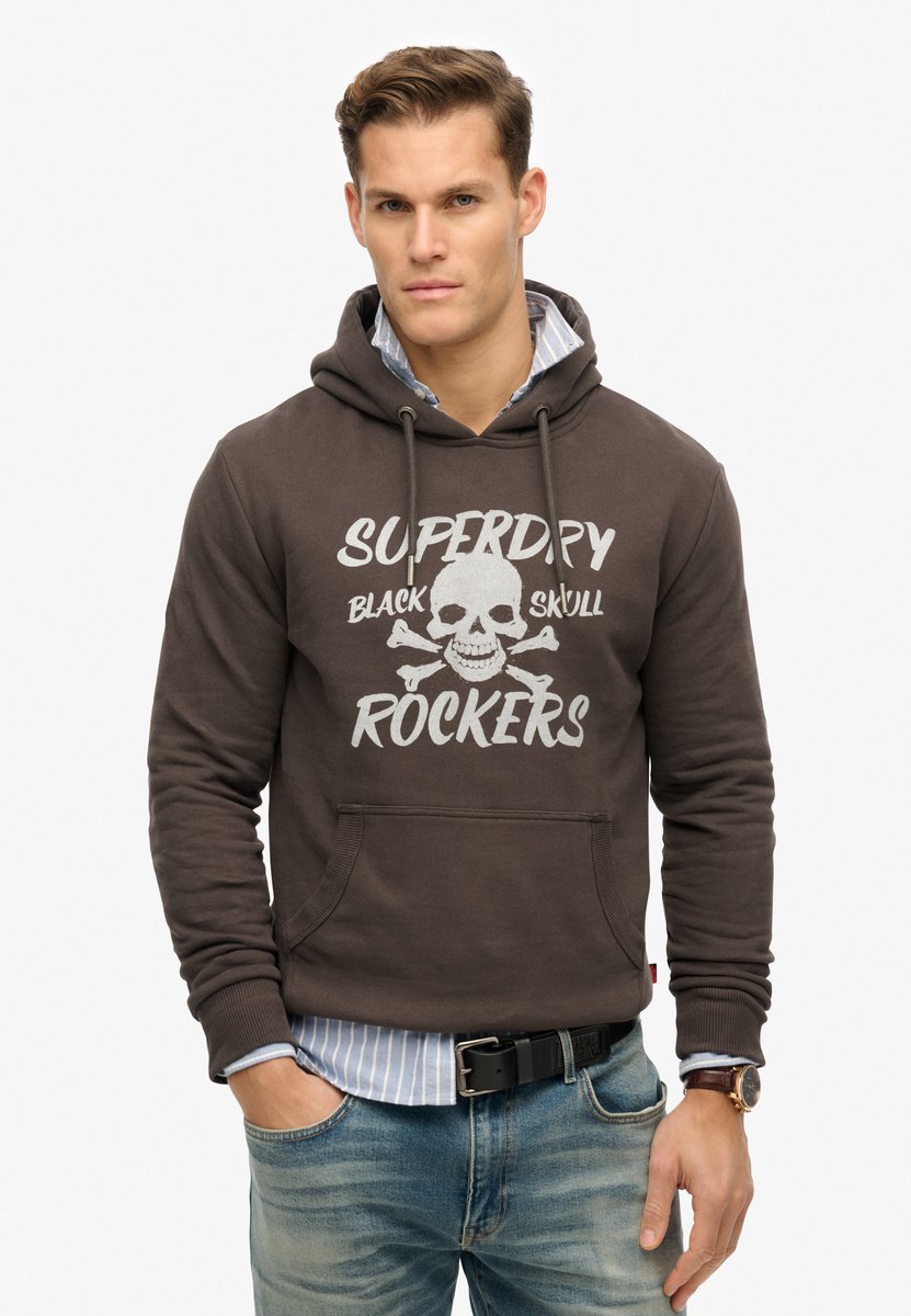 Superdry Hoodie met zwarte schedel Heren Hoodies