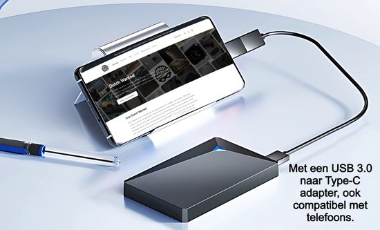 Dutch Wanted Space - Externe Harde Schijf - Harde schijf - Snelle writing speed - 1TB aan Solide State Opslag - Plug and play - Portable storage - Opslag extern pc of laptop - USB 3.2 - Harde schijf expansion van Merkloos — afbeelding 2
