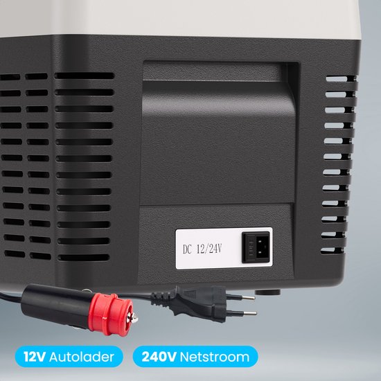Auronic Elektrische Koelbox - Frigobox - Compressor - 12V 230 Volt - Camping Koelkast - Auto - 20L - Zwart/Grijs van Merkloos — afbeelding 4