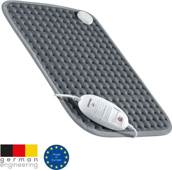 Beurer HK SE Elektrisch Warmtekussen - Heating pad - 44 x 33 cm - 3 Warmtestanden - Max: 65C° - Snelle opwarming - Automatische uitschakeling - Machinewasbaar - Antraciet