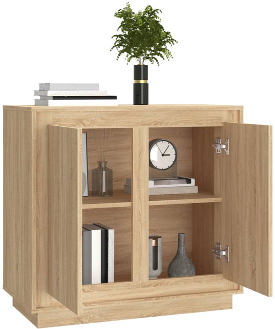 vidaXL Buffet 80x34x75 cm Bois d'ingénierie Chêne Sonoma - Buffet - Commodes - Armoire - Buffet