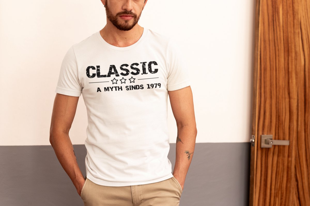 1979 Jaar Wit T-shirt Heren - Maat S - Classic - Verjaardag Cadeau Mannen - Limited Edition