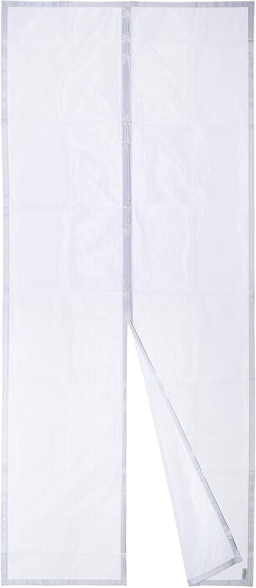 Azalia Magnetisch vliegengaas voor deur, netgordijn, magnetische afdichting van boven naar beneden met automatische sluiting, houdt de lucht binnen fris (85 x 210 cm, wit)