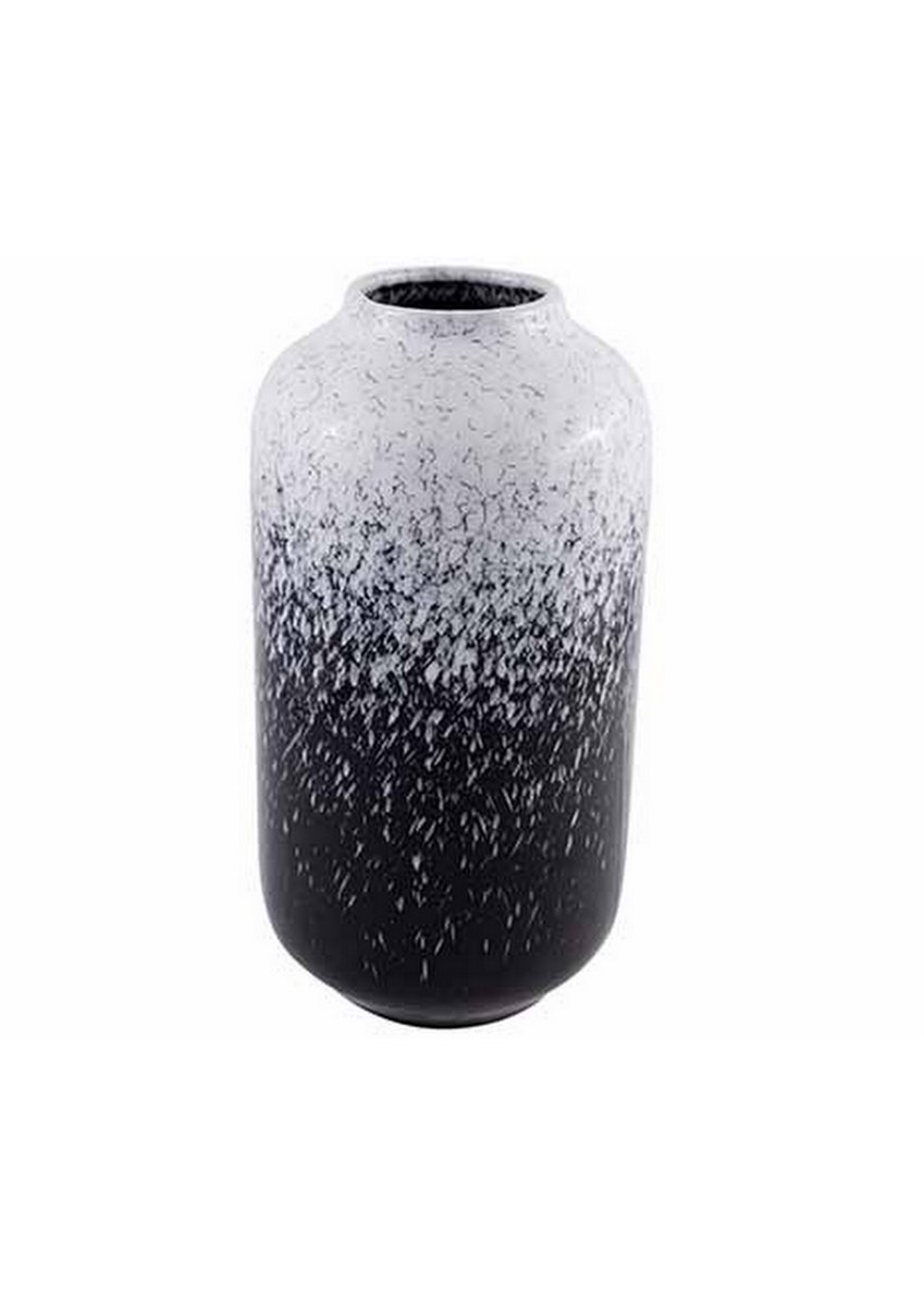 Cosy @ Home Vaas Rain Zwart-wit 16x16xh30,7cm Rond K Eramiek