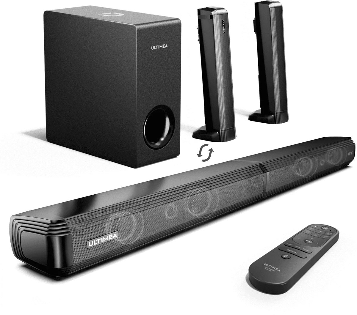 Soundbar 4.1ch Soundbar voor TV met Bluetooth 5.3 - Zwart