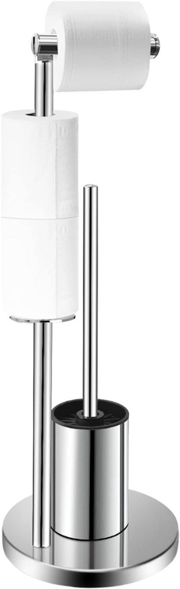 ApexArte® Toiletbutler - Toiletrolhouder Staand - Zilver