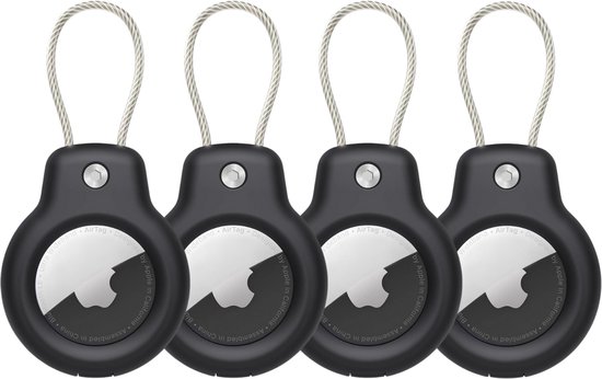 4x Sleutelhanger geschikt voor AirTag - Anti-Diefstal ontwerp met Staaldraad - Tracker accessoires - Apple AirTag niet inbegrepen