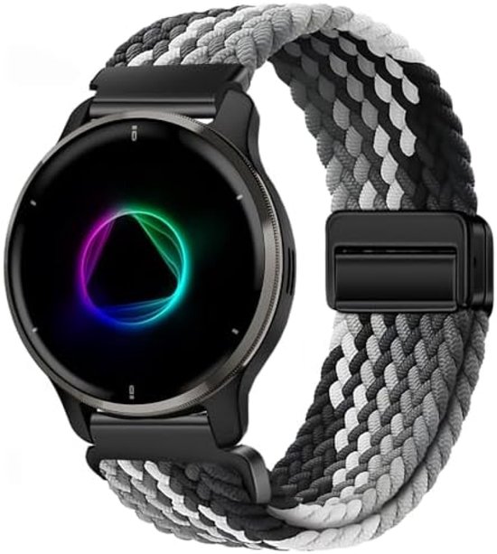 Bracelet tressé en nylon pour Garmin Venu 2 Plus, bande élastique de 20 mm pour Garmin Vivoactive 5/ Garmin Venu Sq/Venu Sq 2/Sq 2 Music/Vivoactive 3/ Garmin Venu/Vivomove HR/Forerunner 55 245 645