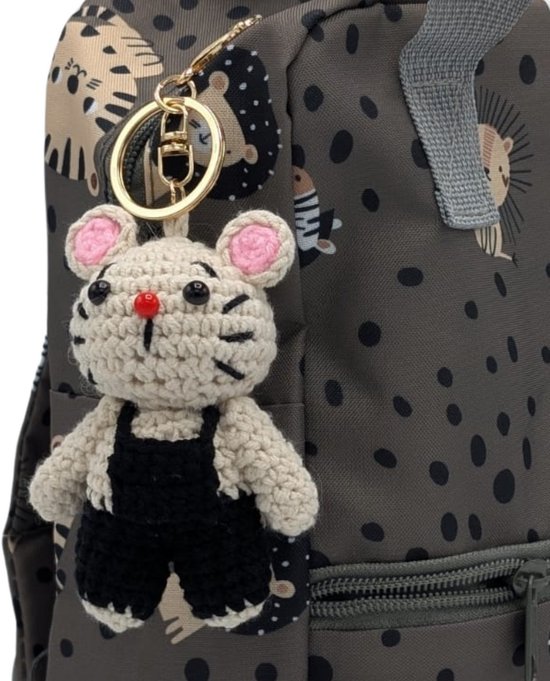 Grand X - Porte-clés chien / souris / vache - Lot de 3 - Porte-clés animal - Porte-clés en tissu - Bijou de sac - Porte-clés Adultes - Porte-clés Enfants - Porte-clés en peluche