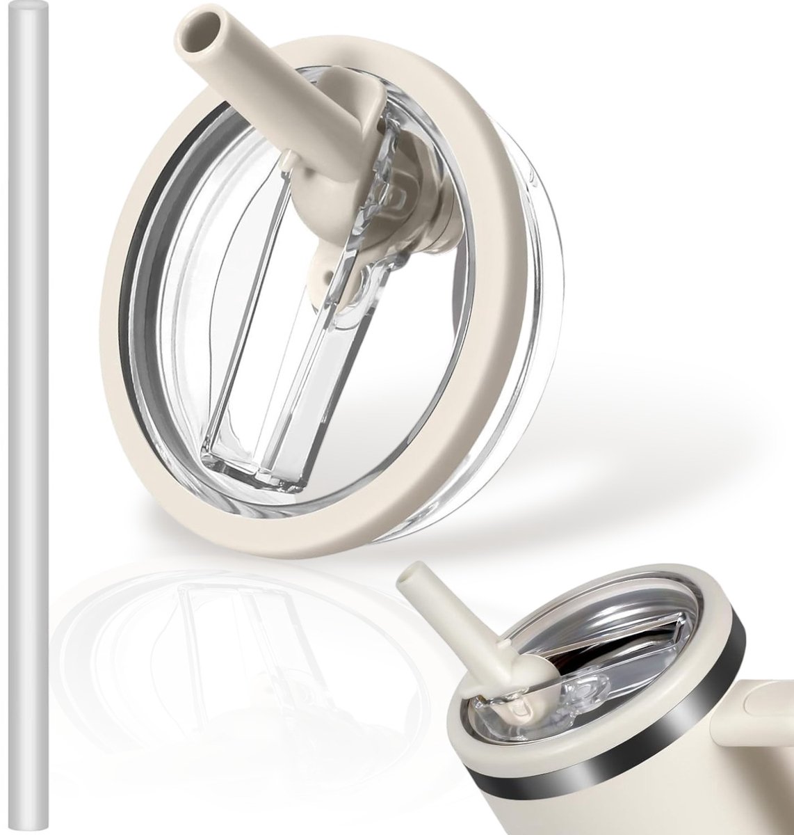 Klikkopers® - Accessoire set - Anti Lek - Lekvrij Deksel Met Rietje - Rietjesafdekking - Accessoire voor cup