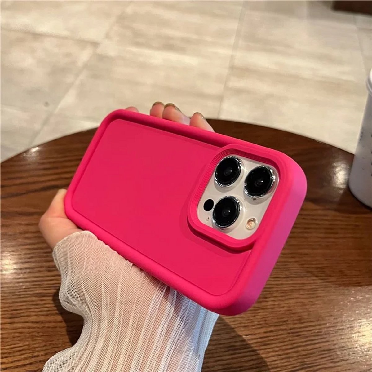 Cityhoesje - iPhone 15 Pro Max – Drop proof - Soft Silicone Backcase - Roze