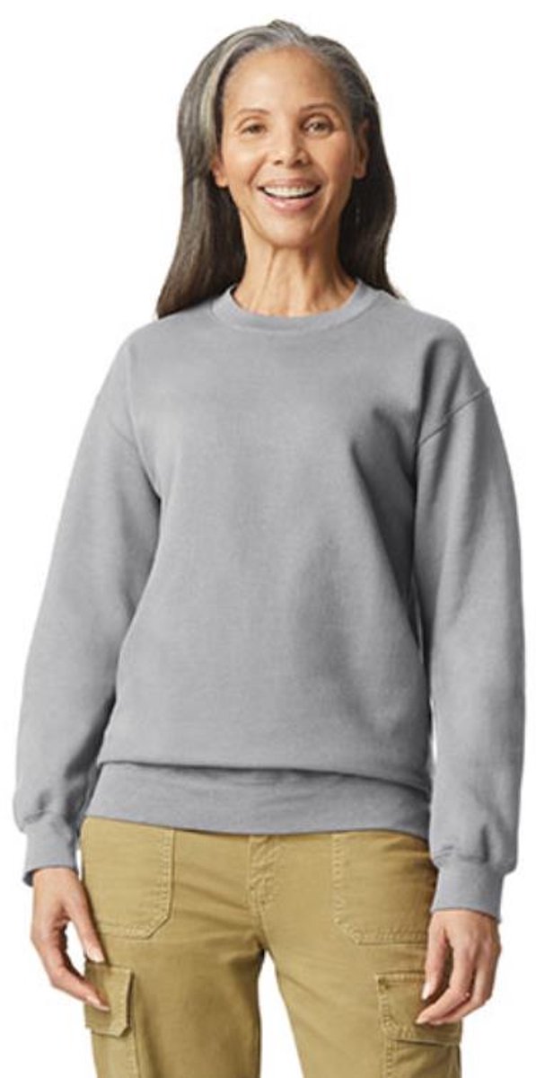 Gildan Softstyle Midweight Fleece Crewneck Sweater Cement Grijs