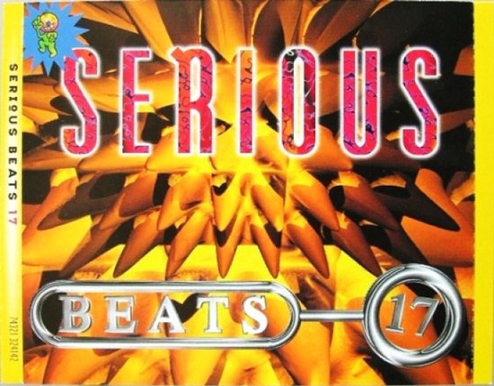 Albumcover met de tekst 'SERIOUS BEATS 17' op een gele en oranje achtergrond met abstracte vormen.