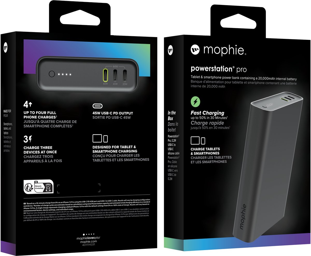 ZAGG Mophie Powerstation Pro 20.000 mAh USB-C Powerbank 45W - afbeelding 3