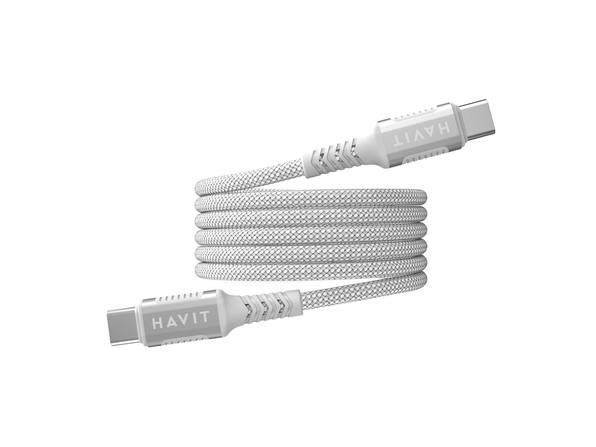 Havit 6939119077556 USB-kabel 1 m USB C Zilver, Wit