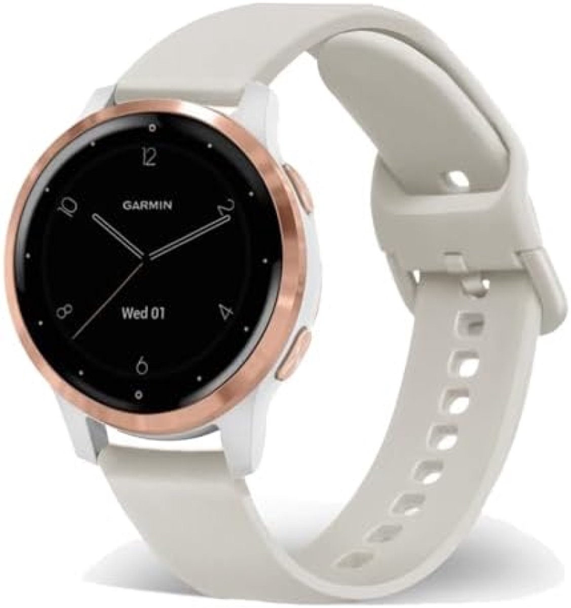 Armband compatibel met 18 mm Garmin Venu 2S/Venu 3S/Vivoactive 4S/Vivomove 3S, zachte siliconen sportreserveband voor Garmin Forerunner 255S/265S, heren en dames