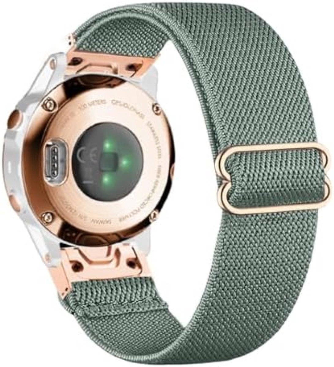Elastische nylon horlogeband, compatibel met Garmin Fenix 7S / Fenix 6S / Fenix 5S / Descent Mk2S, Quick Fit, 20 mm, lus, rekbare reserveband voor Garmin epix Pro 42 mm, heren en dames