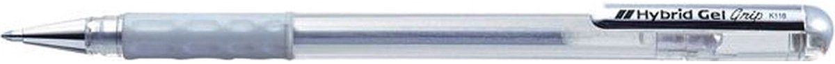 Gelschrijver Pentel K118 Grip medium zilver | 12 stuks
