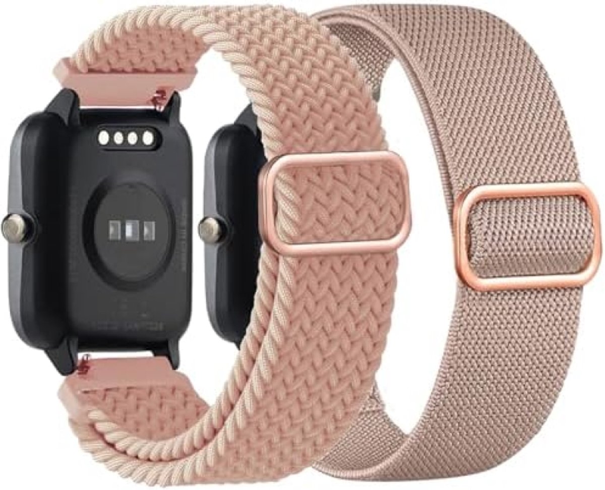 Gevlochten rekbare nylon horlogebanden compatibel met Veryfitpro ID205L, 19 mm lus elastische stoffen bandjes voor Willful YAMAY SW020 SW021 SW023 SW025 ID205L ID205S ID205U, Fitpolo ID205L