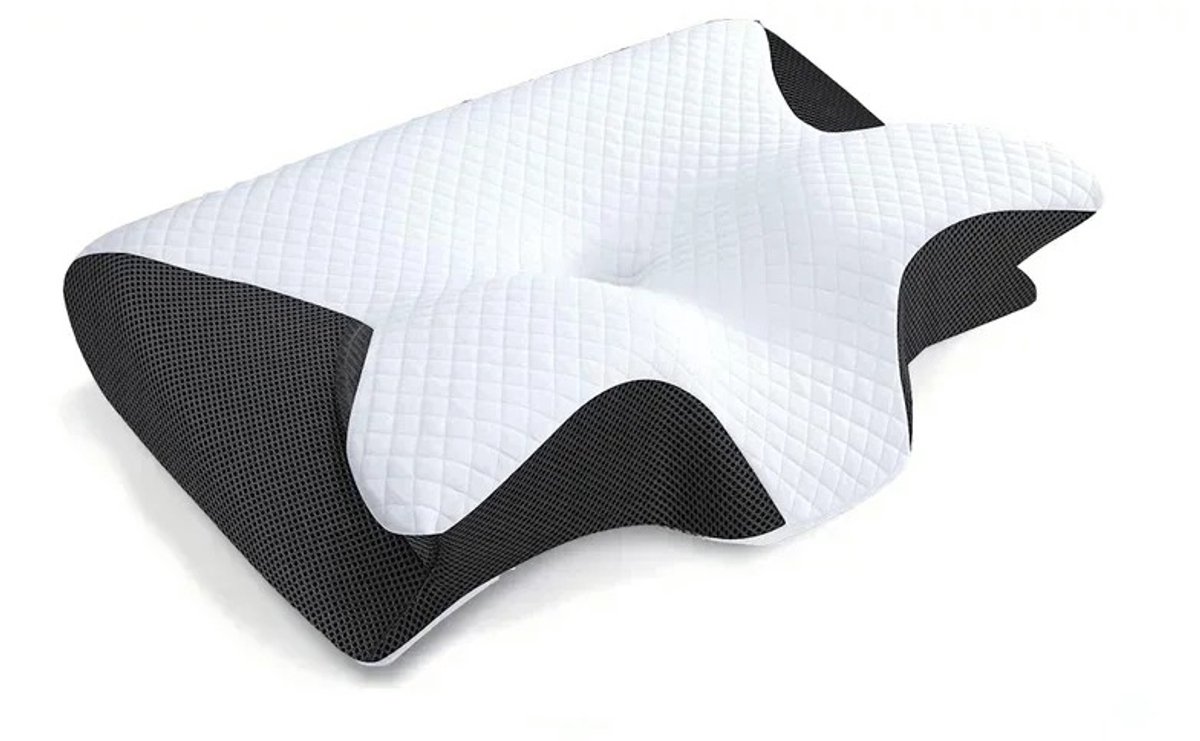 PolderGoods - Ergonomisch Hoofdkussen - Anti snurk kussen - Voor Rug & Zijslapers - Memory Foam - Orthopedische Kussens - 60x30cm