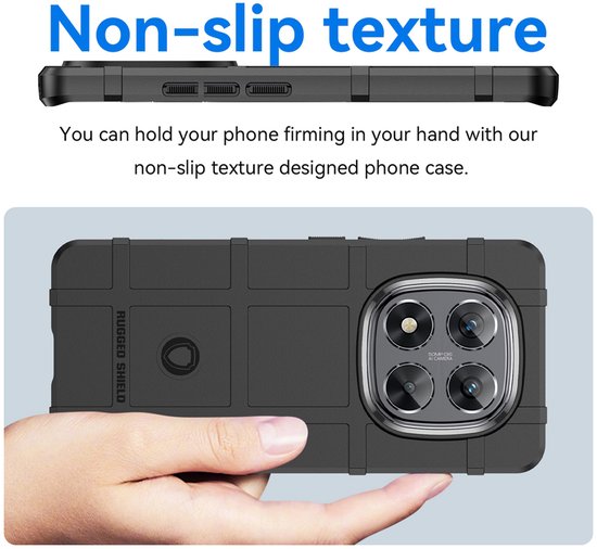 Coque Xiaomi Redmi Note 14 Pro 5G - Mobydefend Rugged Shield TPU Backcover - Zwart - Coque pour téléphone portable - Coque compatible avec : Xiaomi Redmi Note 14 Pro 5G