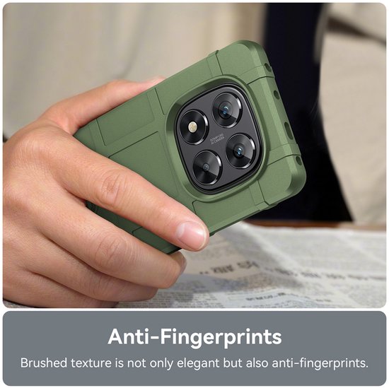 Coque Xiaomi Redmi Note 14 Pro 5G - Mobydefend Rugged Shield TPU Backcover - Vert - Coque pour téléphone portable - Coque compatible avec : Xiaomi Redmi Note 14 Pro 5G