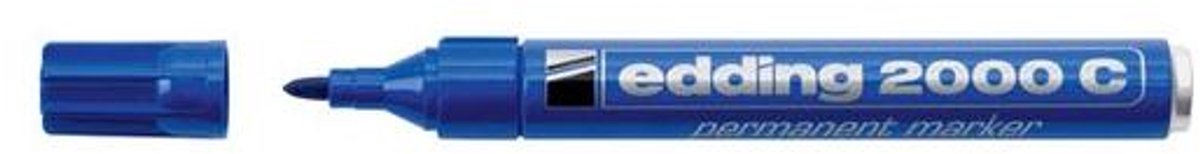 Edding 4-2000C 003 permanente marker Blauw Beitelvormige punt 10 stuk(s)