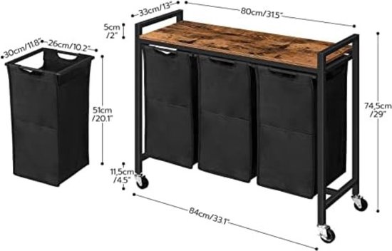 Lexium Panier à Linge 3 Compartiments - Trieur de Linge - Panier à Linge 3 Compartiments Trieur de Linge - Trieur de Linge 3 Compartiments - Panier à Linge Compartiments