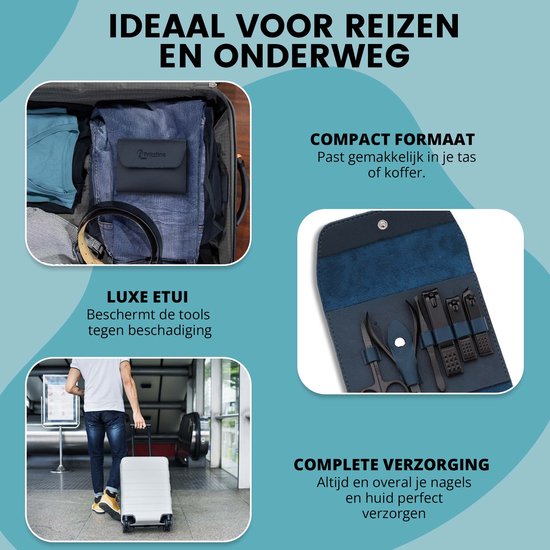 De Fritzline manicureset is ideaal voor reizen en onderweg, met een compact formaat en een luxe etui.