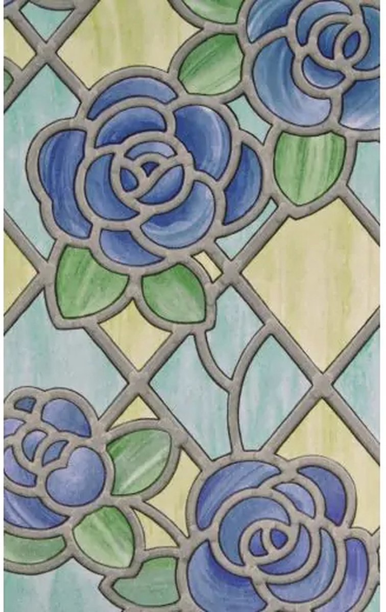 Decoratie raamfolie Ambert transparant 45m x 2 meter zelfklevend - Decoratiefolie - Plakplastic - Plakfolie -Glas in lood look
