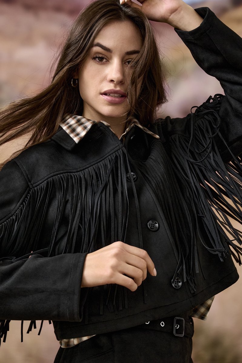 Femme Veste en Cuir Zippée à Revers Faux Suede,Élégant PU Cuir Jacket