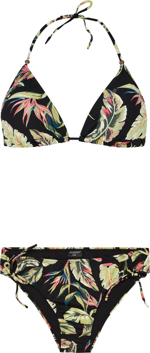 Protest Prtfluo – Triangle bikini set Dames – Kruisbanden – Uitneembare vulling Zwart