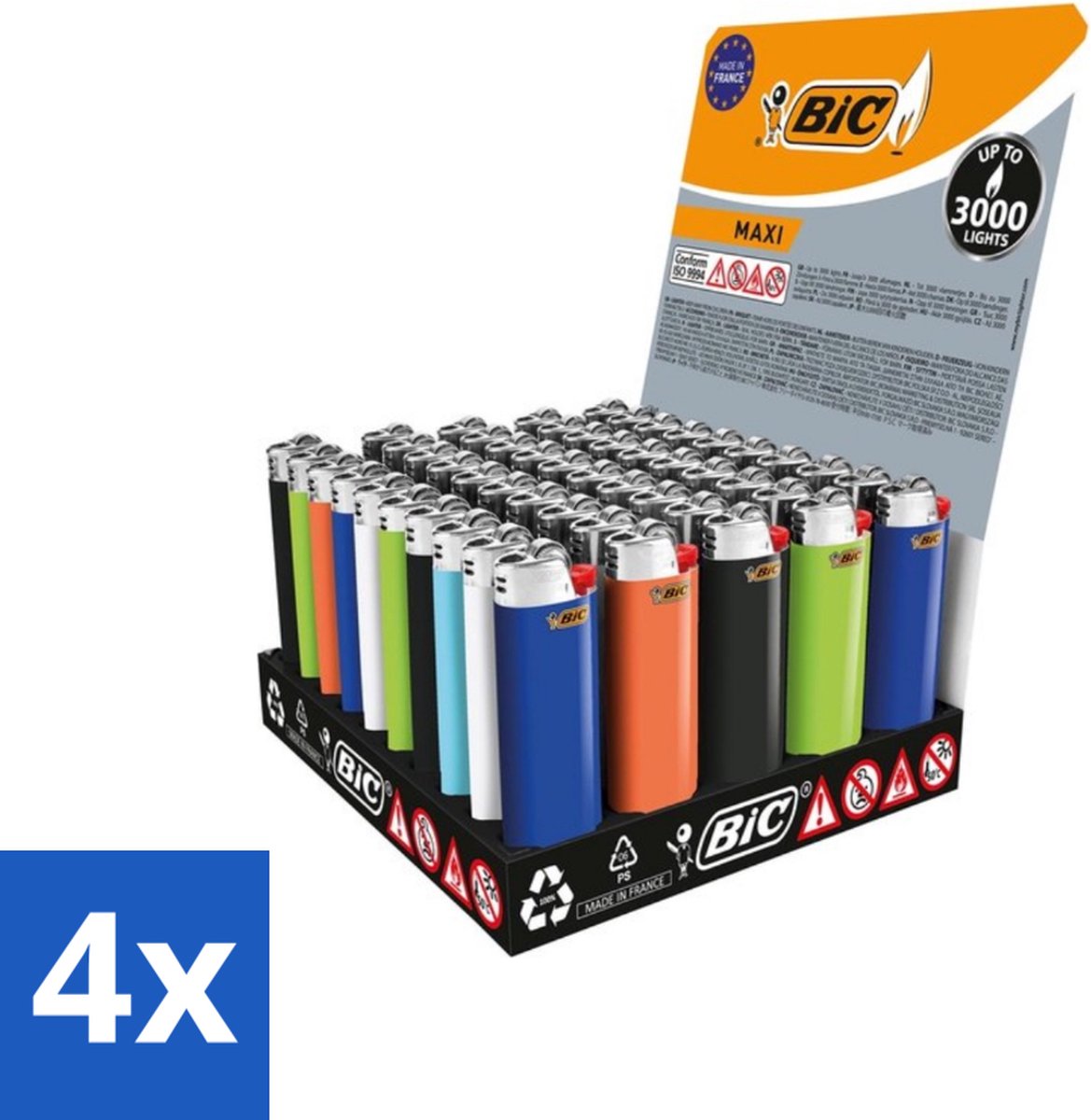 BIC - Aanstekers - Maxi J26 - 50 Aanstekers - Voordeelverpakking - 4 stuks
