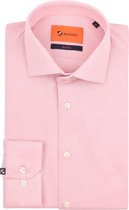 Suitable Overhemd Knitted Pique Roze - Maat 39 - Heren - Casual Shirt
